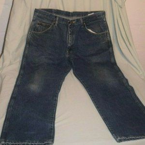 New Men Wrangler Jeans Regular Fit Zipper Fly U-shape 5 Star 36 x 30 Denim NWOT